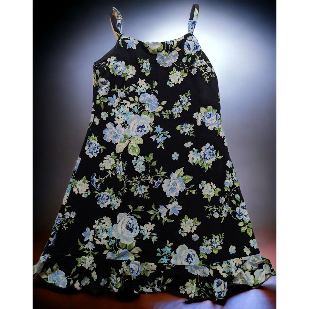 Vintage 90s Plum Floral Summer Dress